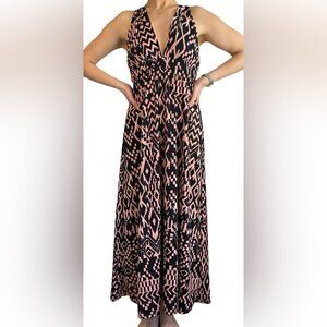 Studio  by Yde Black and Pink Aztec Maxi Dress Ladies M